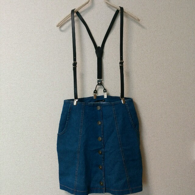 heather(ヘザー)のheatherサス付デニムミニスカート レディースのスカート(ミニスカート)の商品写真