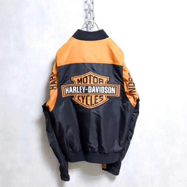 Harley Davidson(ハーレーダビッドソン)のハーレーダビッドソン ブルゾン ロゴ刺繍 切り替え ジャケット メンズのジャケット/アウター(ブルゾン)の商品写真