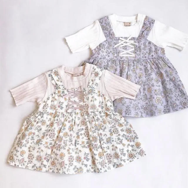 petit main(プティマイン)の新作✽size 130♡petit main レースアップ半袖チュニック キッズ/ベビー/マタニティのキッズ服女の子用(90cm~)(ワンピース)の商品写真