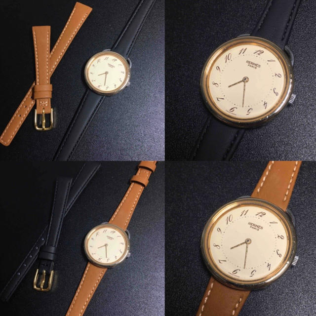 【良品 正規品】 エルメス 腕時計 アルソー ゴールドコンビ 可動品 新品ベルト