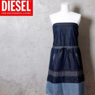 ディーゼル(DIESEL)のDIESELデニムベアトップワンピ(ひざ丈ワンピース)