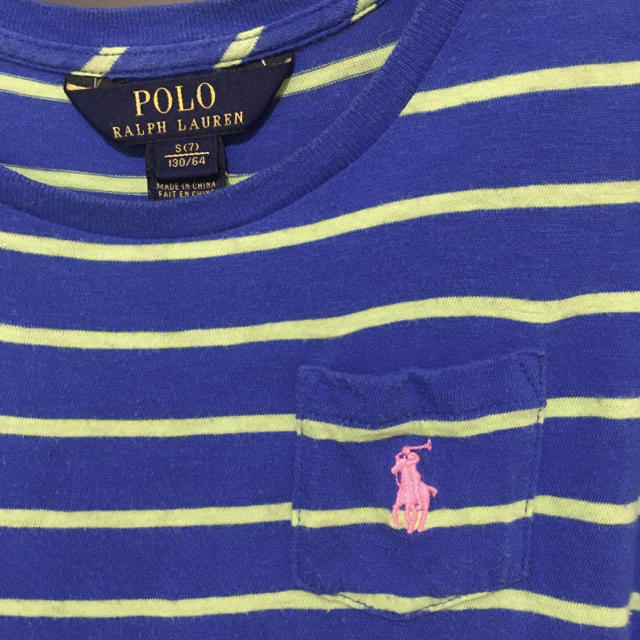 Ralph Lauren(ラルフローレン)のラルフローレン♡S(7)♡130♡Tシャツワンピース♡ブルーボーダー♡ キッズ/ベビー/マタニティのキッズ服女の子用(90cm~)(ワンピース)の商品写真