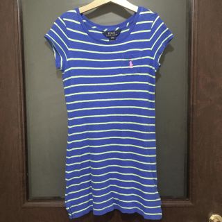 ラルフローレン(Ralph Lauren)のラルフローレン♡S(7)♡130♡Tシャツワンピース♡ブルーボーダー♡(ワンピース)