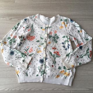 エイチアンドエム(H&M)のH&M 花柄カーディガン 110/116 難有(カーディガン)