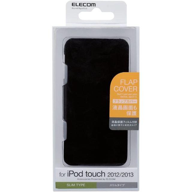 ELECOM(エレコム)の5th iPod touch用フラップカバー ブラック スマホ/家電/カメラのオーディオ機器(ポータブルプレーヤー)の商品写真