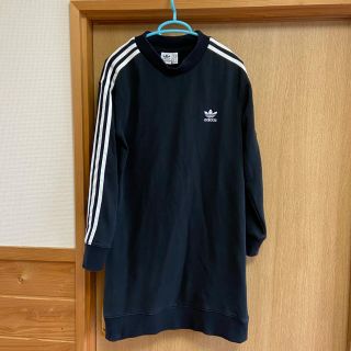 アディダス(adidas)のadidas originalsワンピース黒Sサイズ(ひざ丈ワンピース)