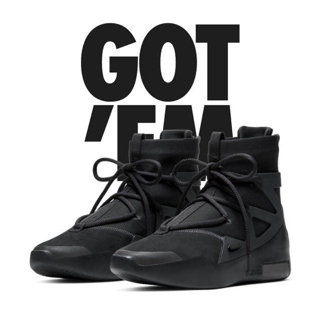 NIKE AIR FEAR OF GOD 1 25センチ　フィアオブゴットトリプルブラック