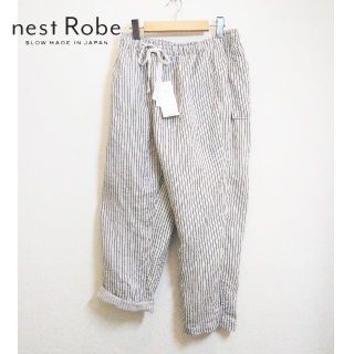 ネストローブ(nest Robe)の美品 nest Robe✨ネストローブ ストライプ リネン ワイドイージーパンツ(カジュアルパンツ)