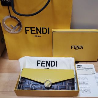 フェンディ(FENDI)のFENDI  フェンディ コンチネンタル長財布 イエロー カーフレザー(財布)