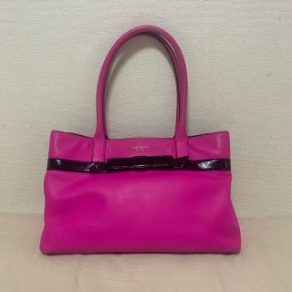 ケイトスペードニューヨーク(kate spade new york)の値下げ！　ケイトスペード  リボン　トートバッグ　ピンク　ドット　A4(トートバッグ)