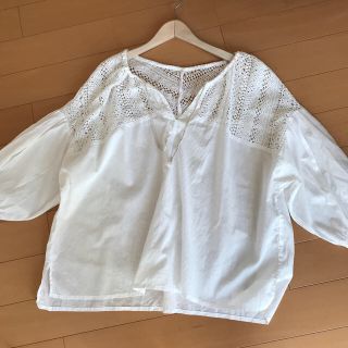 ナチュラルランドリー(NATURAL LAUNDRY)の《超美品》《ナチュラルランドリー》《カバリエシャツ　プルオーバーレース》(シャツ/ブラウス(長袖/七分))