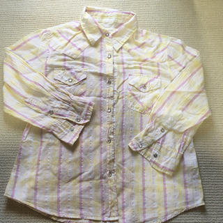 【ストライプカラーシャツ　 Stripe shirt Mサイズ】(シャツ/ブラウス(長袖/七分))