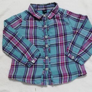 ベビーギャップ(babyGAP)のbaby gap 女の子チェック柄長袖シャツ90cm(ブラウス)