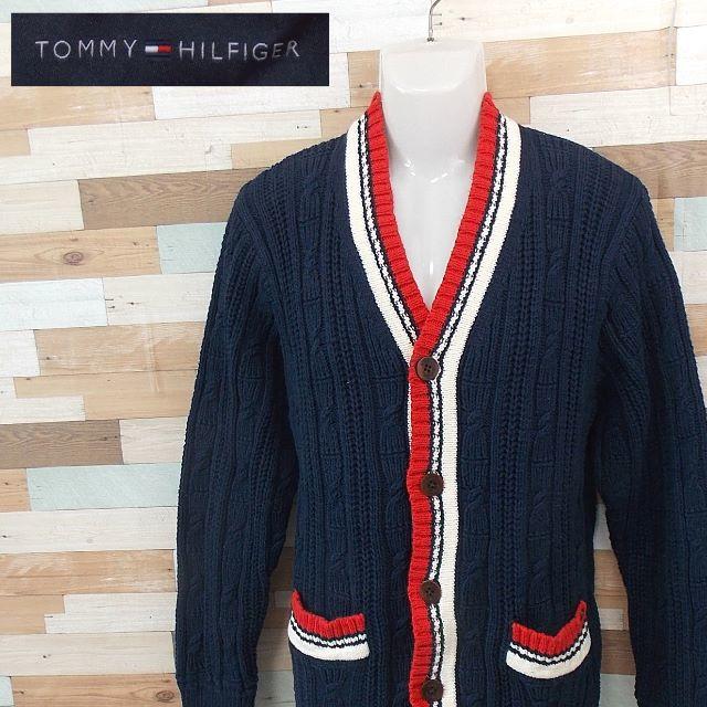 TOMMY HILFIGER(トミーヒルフィガー)の【TOMMY HILFIGER】 美品 トミーヒルフィガー ネイビーカーディガン メンズのトップス(カーディガン)の商品写真