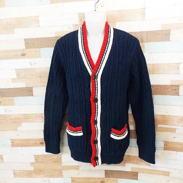 TOMMY HILFIGER(トミーヒルフィガー)の【TOMMY HILFIGER】 美品 トミーヒルフィガー ネイビーカーディガン メンズのトップス(カーディガン)の商品写真