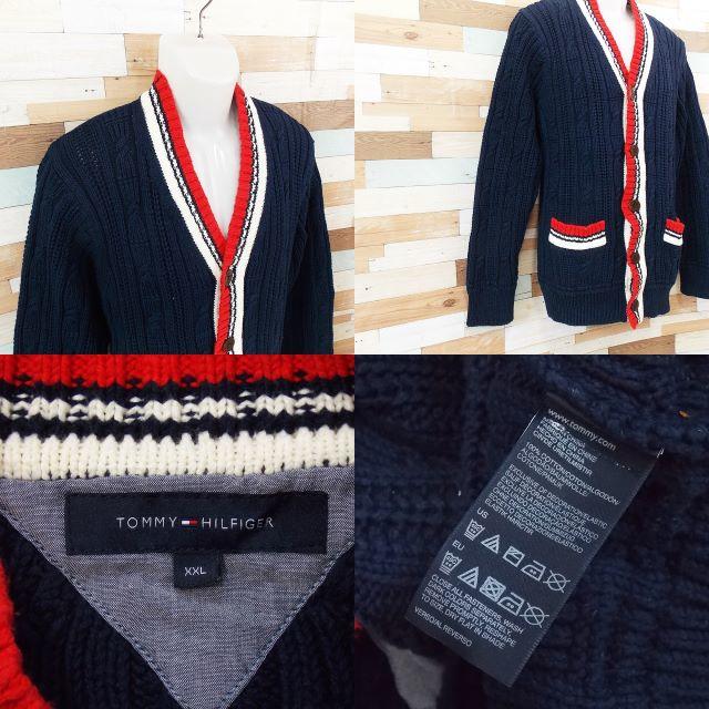 TOMMY HILFIGER(トミーヒルフィガー)の【TOMMY HILFIGER】 美品 トミーヒルフィガー ネイビーカーディガン メンズのトップス(カーディガン)の商品写真