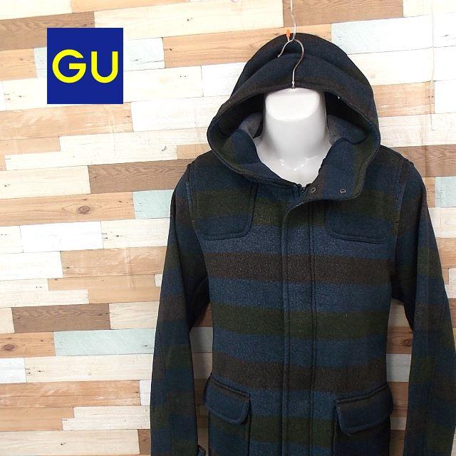 GU(ジーユー)の【GU】 美品 ジーユー ダークグリーンフード付きブルゾン サイズXL メンズのジャケット/アウター(ブルゾン)の商品写真