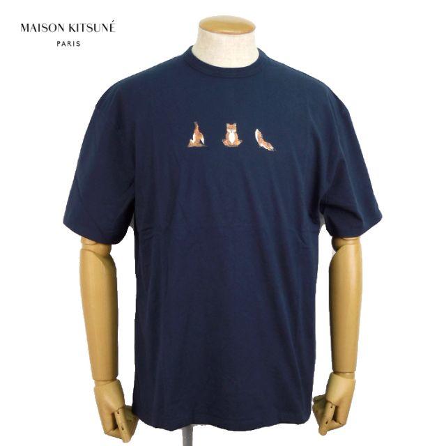MAISON KITSUNE' - メゾンキツネ Tシャツ メンズ 半袖 トップス カットソー ネイビー L 新品