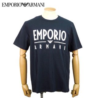 エンポリオアルマーニ(Emporio Armani)のエンポリオアルマーニ Tシャツ カットソー ロゴT メンズ ネイビー L 白(Tシャツ/カットソー(半袖/袖なし))