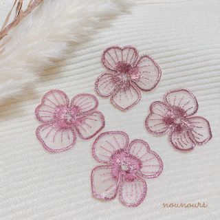 フラワーモチーフ 刺繍 レース パーツ＊.(各種パーツ)