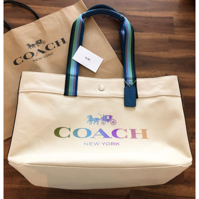 【在庫限り‼︎】COACH 　トートバッグ　レインボー　大容量　A4 パソコン