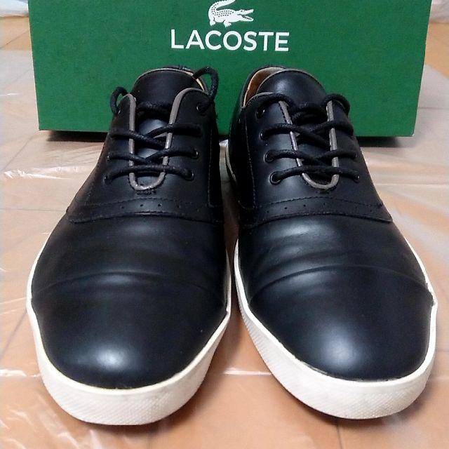 LACOSTE(ラコステ)のLACOSTE　ラコステ　レザースニーカー　黒　メダリオン　US9 メンズの靴/シューズ(スニーカー)の商品写真