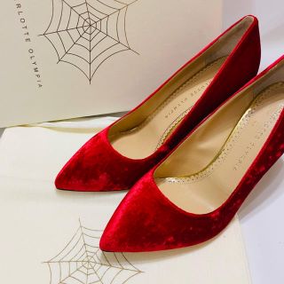 シャルロットオリンピア(Charlotte Olympia)の【新品】シャーロットオリンピア パンプス 38 靴 イタリア製 ベルベット(ハイヒール/パンプス)