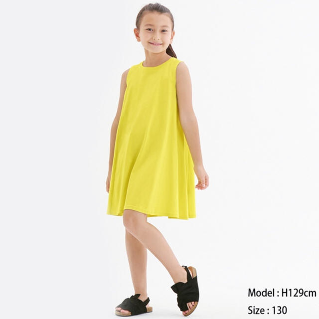 GU(ジーユー)のGU ノースリーブワンピース 110 新品未使用 キッズ/ベビー/マタニティのキッズ服女の子用(90cm~)(ワンピース)の商品写真