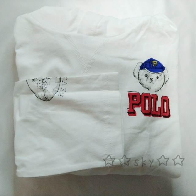 POLO RALPH LAUREN(ポロラルフローレン)の新品☆ラルフローレン ポロベア フードTシャツ ロンT ボーイズXL170 キッズ/ベビー/マタニティのキッズ服男の子用(90cm~)(Tシャツ/カットソー)の商品写真