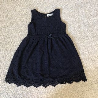 エイチアンドエム(H&M)のH&M  レース　ワンピース　navy 98/104(ワンピース)