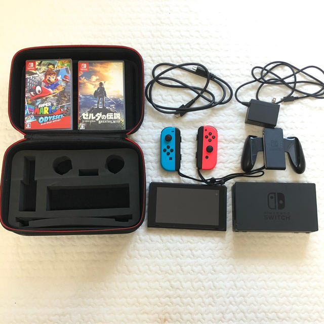 Nintendo Switch - 任天堂Switch 本体　ゲーム3本　ケース付き
