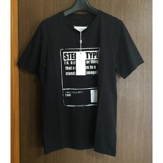 マルタンマルジェラ(Maison Martin Margiela)の黒46新品 メゾン マルジェラ ステレオタイプ プリント Tシャツ ブラック (Tシャツ/カットソー(半袖/袖なし))