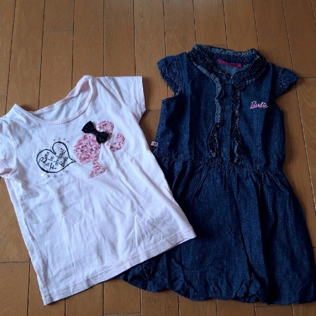 Barbie(バービー)のBarbie　バービー　美品ワンピース　Tシャツ　120~130cm キッズ/ベビー/マタニティのキッズ服女の子用(90cm~)(ワンピース)の商品写真