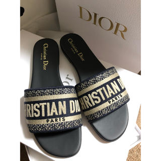 クリスチャンディオール(Christian Dior)のDior 2020SS新作 "DWAY" 刺繍入りコットン ミュール(サンダル)