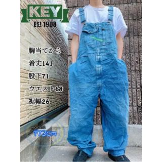 KEY キー　ビンテージ デニム オーバーオール  古着　オールインワン　つなぎ(サロペット/オーバーオール)