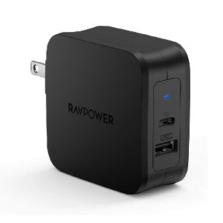 サンバレー(SUNVALLEY)のRP-PC105RAVPower PD 充電器 USB-C急速充電器61W(バッテリー/充電器)