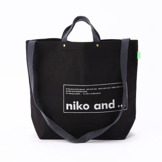 ニコアンド(niko and...)のORNKロゴトートBAG 2W ブラック　トートバッグ ニコアンド niko(トートバッグ)