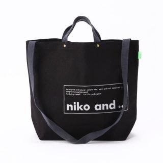 ニコアンド(niko and...)のORNKロゴトートBAG 2W ブラック　トートバッグ ニコアンド niko(トートバッグ)