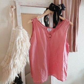 エディットフォールル(EDIT.FOR LULU)のvintage silk tank (pink)(シャツ/ブラウス(半袖/袖なし))