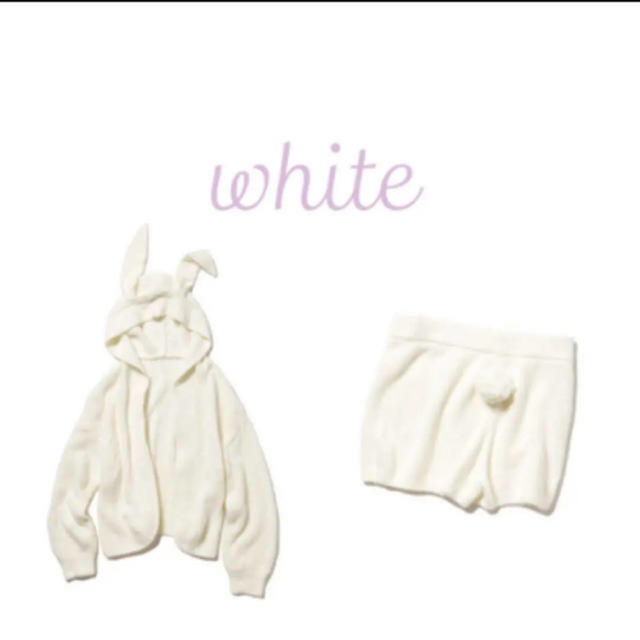 新品☆ BUNNYフェザーフードカーディガン＆ショートパンツ