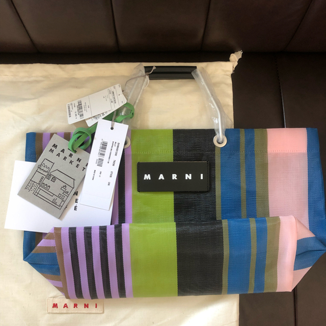 MARNI マルニ フラワーカフェ ストライプバックミニ トートバッグ 新品