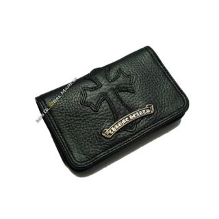 クロムハーツ(Chrome Hearts)のクロムハーツ　カードケース ＣＨクロス　レザーパッチ　ホール付(名刺入れ/定期入れ)