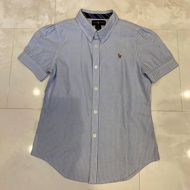 POLO RALPH LAUREN(ポロラルフローレン)のラルフローレン 半袖ストライプシャツ 150 キッズ/ベビー/マタニティのキッズ服女の子用(90cm~)(ブラウス)の商品写真