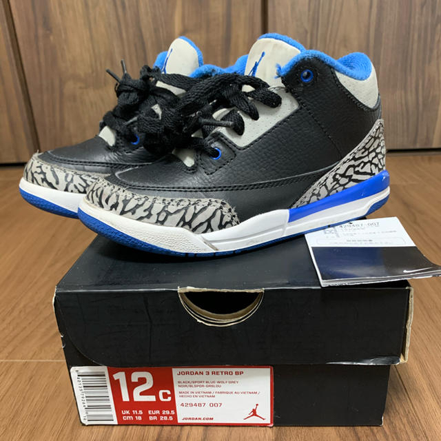 かず様専用 nike jordan 3 retro BP 18cm 国内正規品