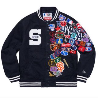 シュプリーム(Supreme)のsupreme new era varsity jacket navy Mサイズ(スタジャン)