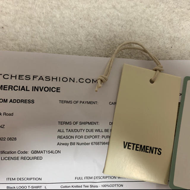 最安値！確実正規品【vetements Tシャツ Lサイズ】