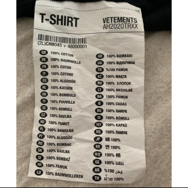 最安値！確実正規品【vetements Tシャツ Lサイズ】