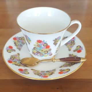 ノリタケ(Noritake)の◆美品◆ノリタケアイボリーチャイナ カップ&ソーサー【アンティークスプーン付き】(グラス/カップ)