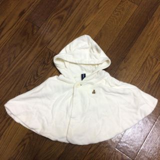 ベビーギャップ(babyGAP)のbabyGap ベビー ギャップ ポンチョ 上着 白 ホワイト(カーディガン)