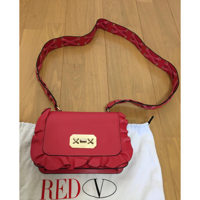 RED VALENTINO(レッドヴァレンティノ)のRED VARENTINO❤️編み上げフリルショルダーbag✨ レディースのバッグ(ショルダーバッグ)の商品写真